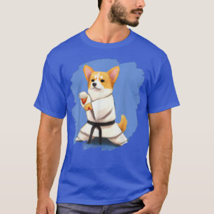 Camiseta Corgi Doing Karate Kick Black Belt Martial Arts Do