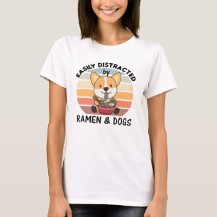 Camiseta Corgi dulce de fideos japoneses de Ramen come Rame
