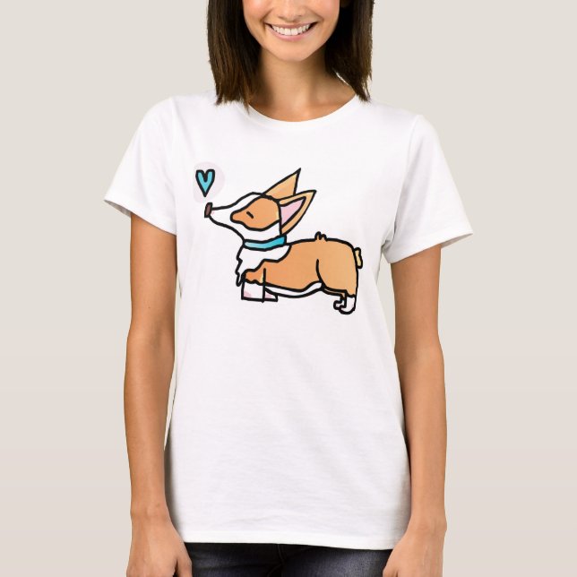 CAMISETA CORGI DULCE KISSES. (Anverso)