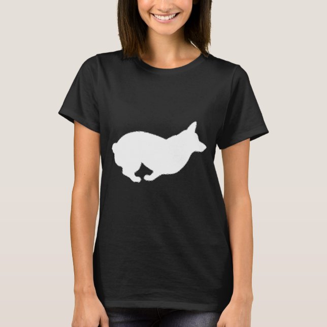 Camiseta Corgi Ejecutar Perfil De Silhouette Corgi Propieta (Anverso)