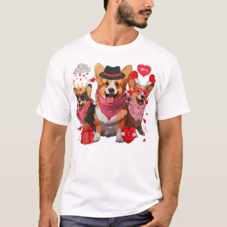 Camiseta Corgi El día de San Valentín Mascota del corazón P