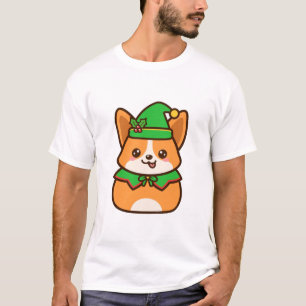 Camiseta Corgi Elfo Navideño Lindo