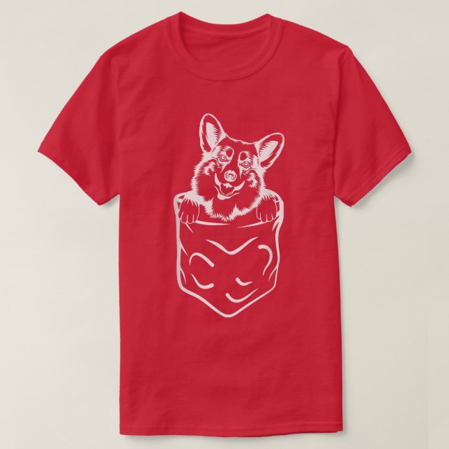 Camiseta Corgi En Bolsillo, Graciosos Regalos De Amante De  (Diseño del anverso)