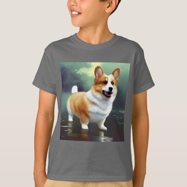 Camiseta Corgi en el agua (Anverso)