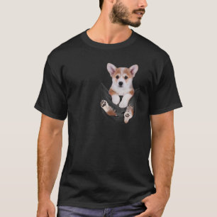 Camiseta Corgi en el bolsillo