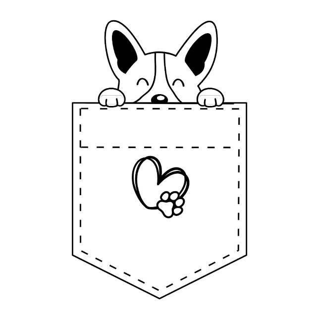 Camiseta Corgi en el bolsillo con sombrero Santa | Regalos  (corgi in the pocket)