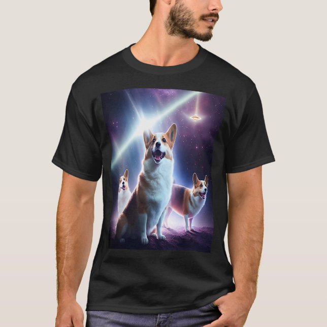 Camiseta Corgi En El Espacio Con Donuts Lindo Corgi Chicos  (Anverso)
