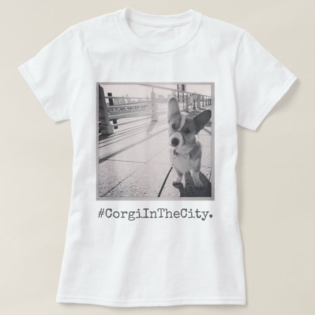 Camiseta Corgi en la ciudad (Diseño del anverso)