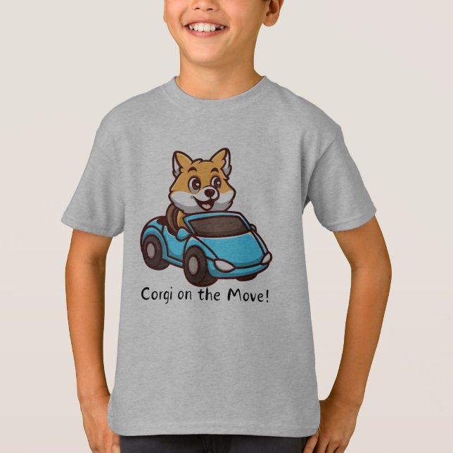 Camiseta ¡Corgi en movimiento! (Anverso)