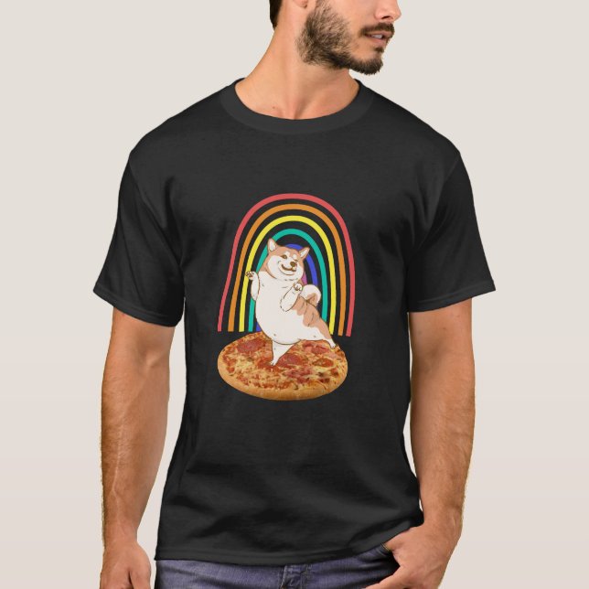 Camiseta Corgi en pizza (Anverso)