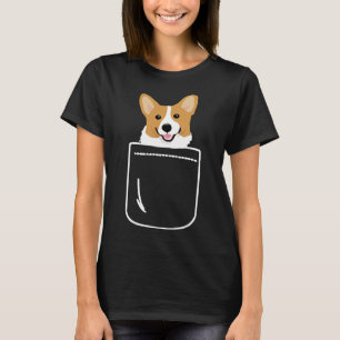 Camiseta Corgi En Pocket Funny Cupy Gran Sonrisa Feliz