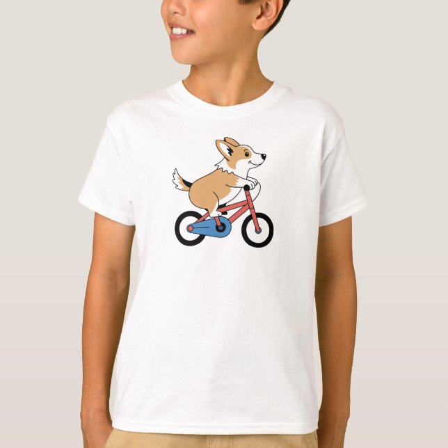 Camiseta Corgi en una Bicicleta (Anverso)