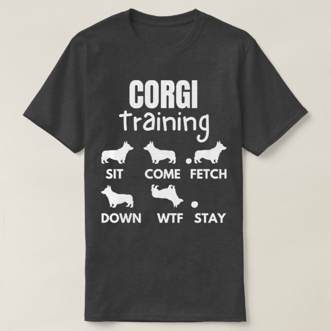 Camiseta Corgi Entrenamiento Corgi Trucos de perro (Diseño del anverso)