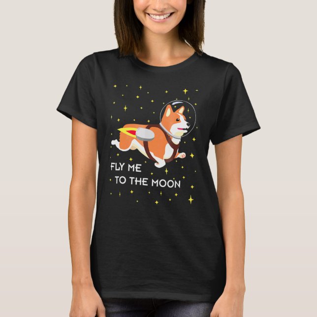 Camiseta Corgi Espacial Hermoso Cachorro (Anverso)