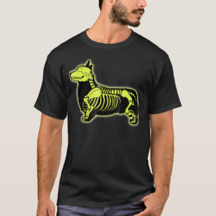 Camiseta Corgi Esqueleto Halloween Hombres Perro Cráneo