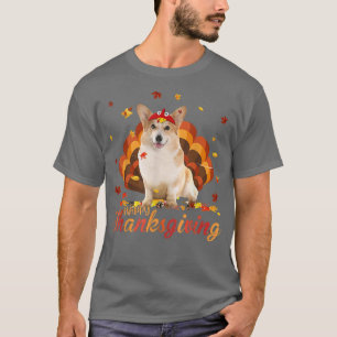 Camiseta Corgi Feliz Día de Acción de Gracias Perro Turco C