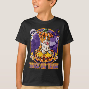 Camiseta Corgi Feliz Halloween Calabaza Perro