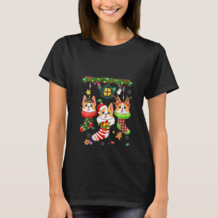 Camiseta Corgi Femenino En Navidades De Calcetines Santa Ha