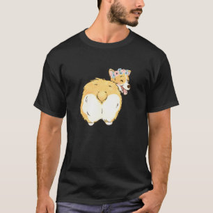 Camiseta Corgi Floral Trasero Pembroke Welsh Corgi Mamá