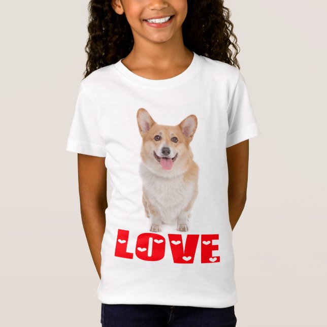 Camiseta Corgi galés cachorro Perro amor rojo (Anverso)