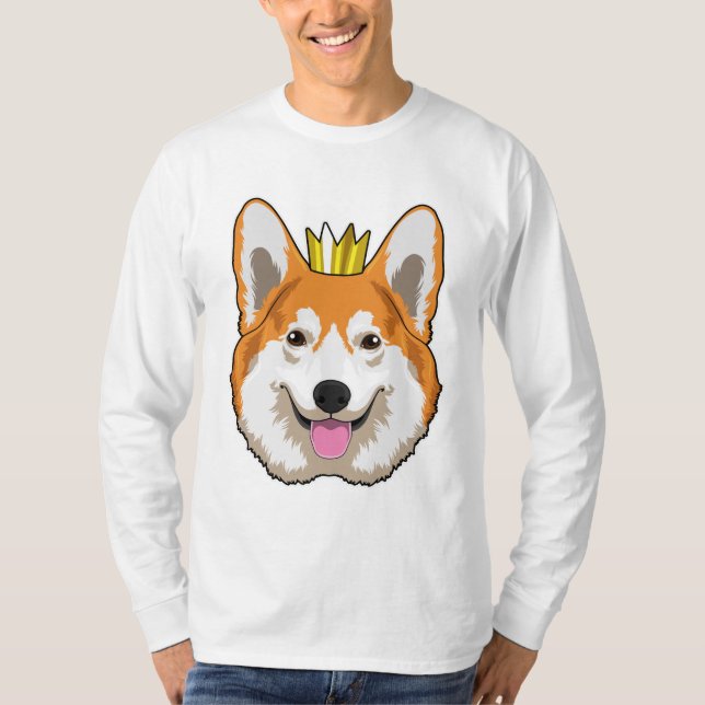 Camiseta Corgi galés con corona (Anverso)