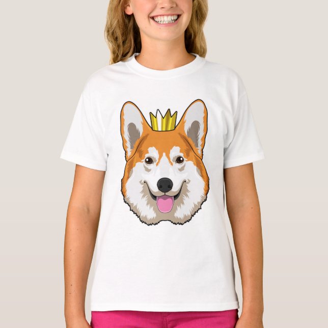 Camiseta Corgi galés con corona (Anverso)