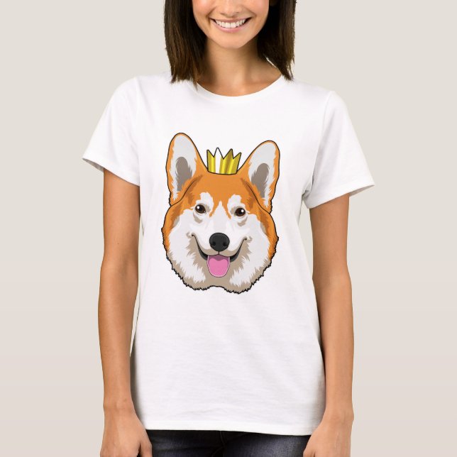 Camiseta Corgi galés con corona (Anverso)