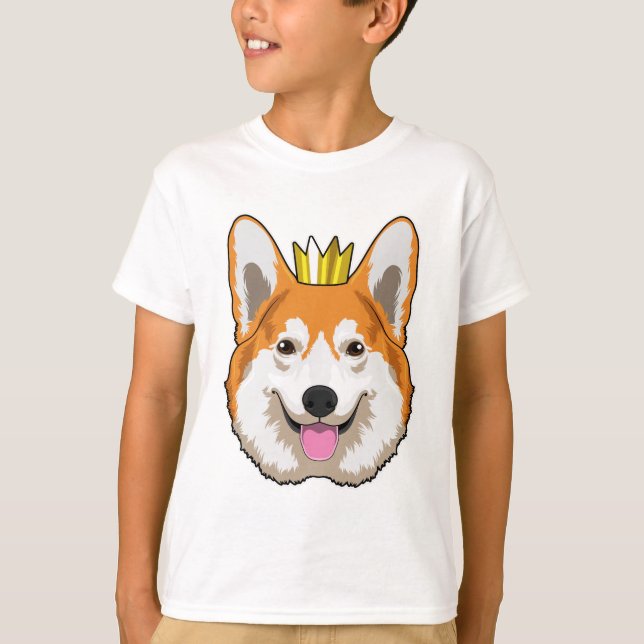 Camiseta Corgi galés con corona (Anverso)