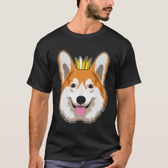 Camiseta Corgi galés con corona (Anverso)