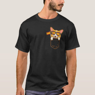 Camiseta Corgi Galés de Bolsillo Hombre Fanático Fútbol Ban