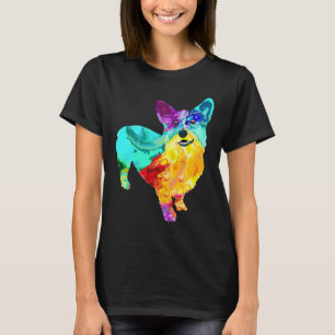 Camiseta Corgi Galés De Perro Para Mujeres Corgi Coloridos