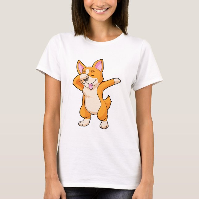 Camiseta Corgi galés en Hip Hop Dance Dab (Anverso)