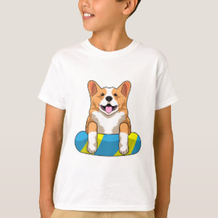 Camiseta Corgi galés en Natación con Pizarra