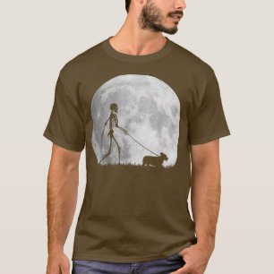 Camiseta Corgi galés Halloween Skeleton Divertido Gif Juven