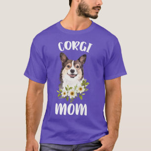 Camiseta Corgi galés lindo Regalos Corgi Mom Lover Floral 