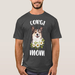 Camiseta Corgi galés lindo Regalos Corgi Mom Lover Floral