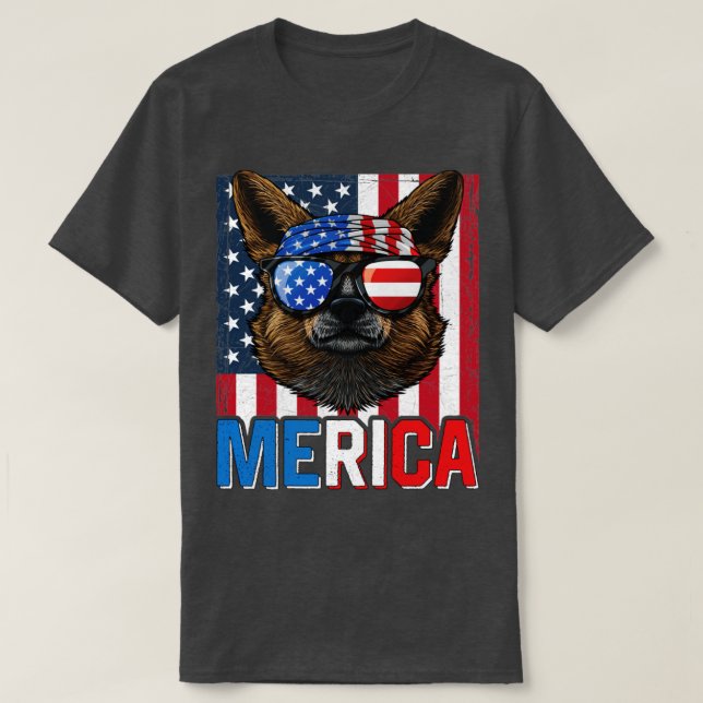 Camiseta Corgi galés pembroke Merica 4 de julio Perro Ameri (Diseño del anverso)