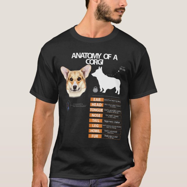 Camiseta Corgi galés Perro Anatomía Mamá Abuela Hombres Muj (Anverso)