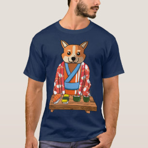 Camiseta Corgi galés perro Kimono japonés gourmet Sushi 115
