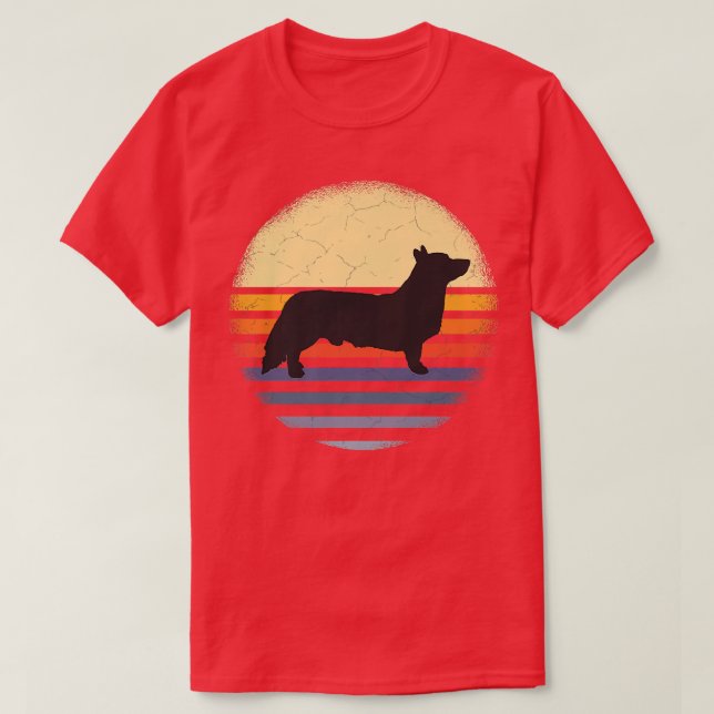 Camiseta Corgi galés perro retro1579 (Diseño del anverso)