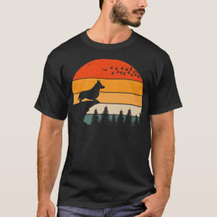 Camiseta Corgi Galés Perro Sunset Estilo Retro Para Hombres