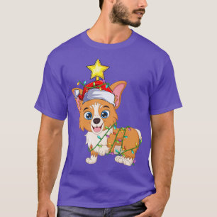 Camiseta Corgi galés xmas árbol de iluminación Santa Welsh 