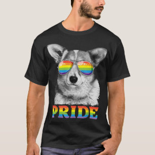 Camiseta Corgi Gay Pride Lgbt Rainbow Flag Sunglasses Lgbtq