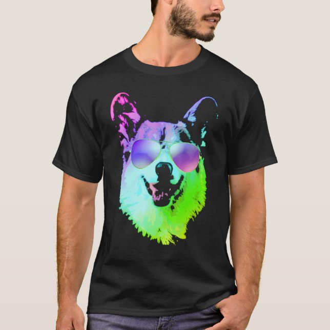 Camiseta Corgi Genial Con Gafas De Sol (Anverso)