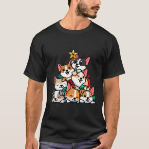 Camiseta Corgi Gracioso En Árbol De Navidad