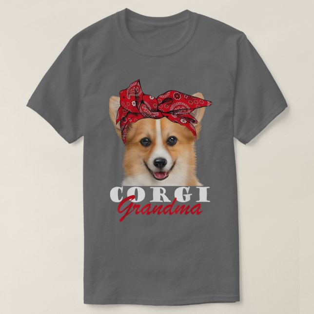 Camiseta Corgi Grandma Cute Corgi Dog Bandana  (Diseño del anverso)