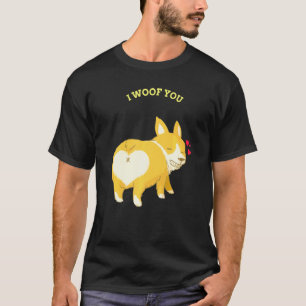 Camiseta Corgi Guau Te Amo Perro Cachorro Negro
