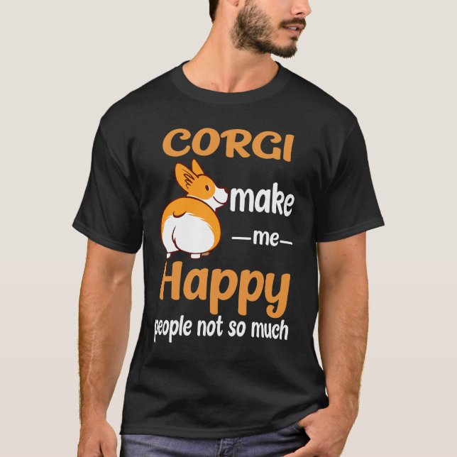 Camiseta Corgi Haceme Feliz (81) (Anverso)
