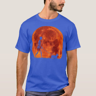 Camiseta Corgi Halloween Skeleton Funny Dog Red Moon Bones