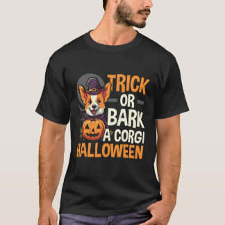 Camiseta Corgi Halloween Trick O Trek Spooky Welsh Corgi